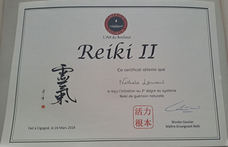 Diplôme Reiki niveau 2
